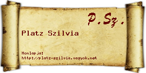 Platz Szilvia névjegykártya